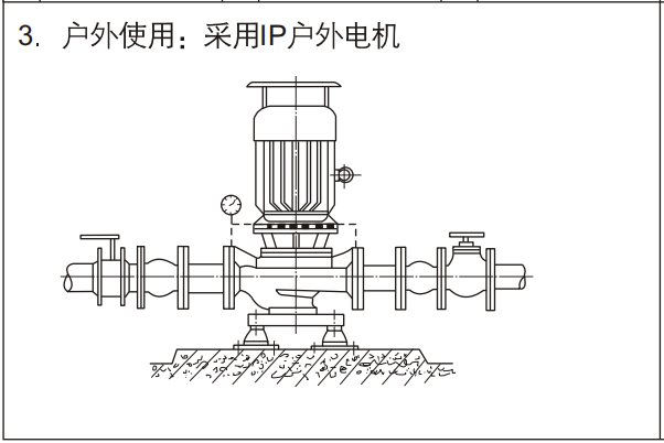 消防泵安裝示意圖-戶外使用，采用IP戶外電機